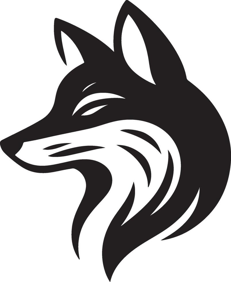 fox head illustration silhouette design vector