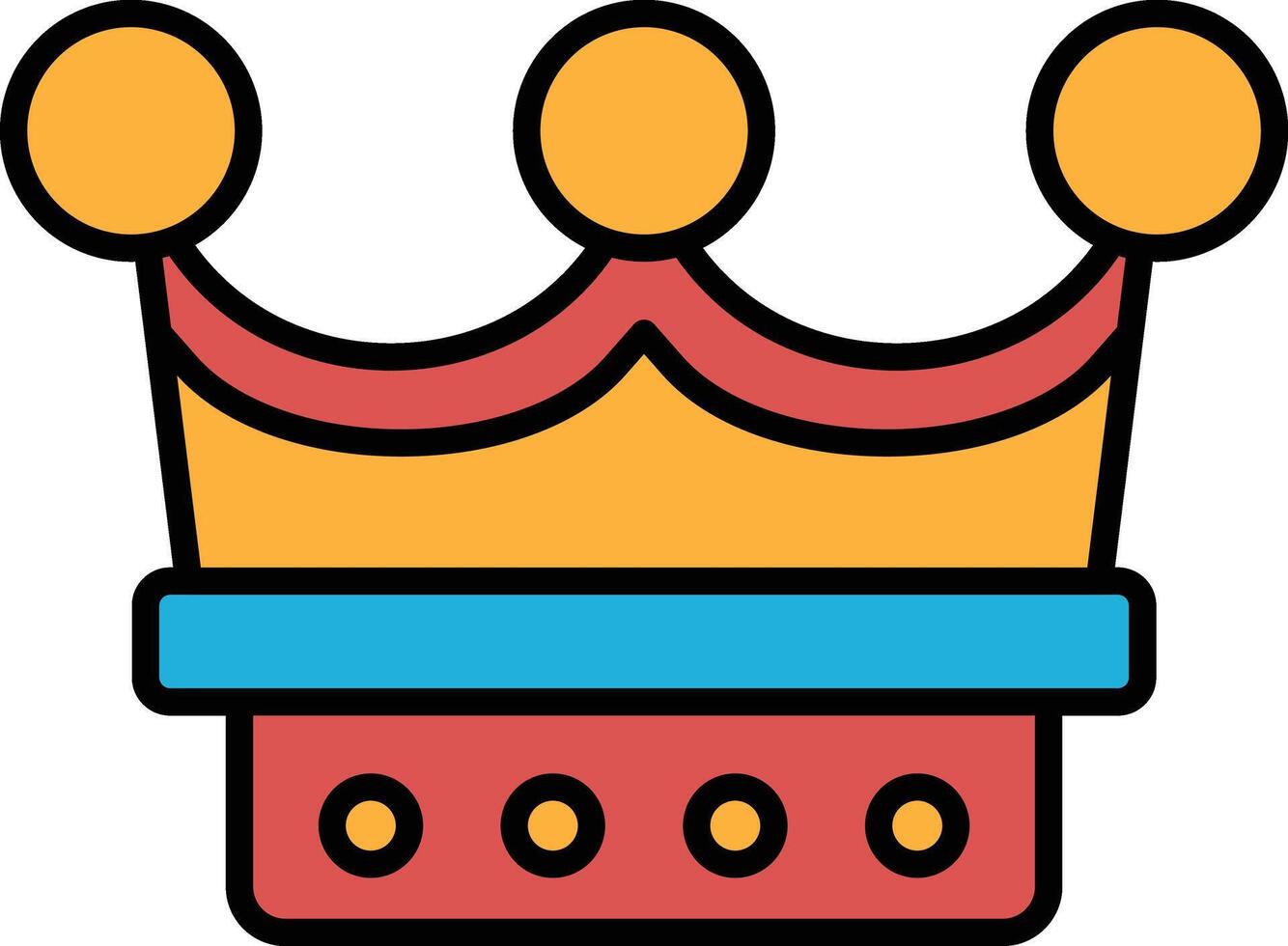 A crown with three circles on top and three circles on the bottom vector