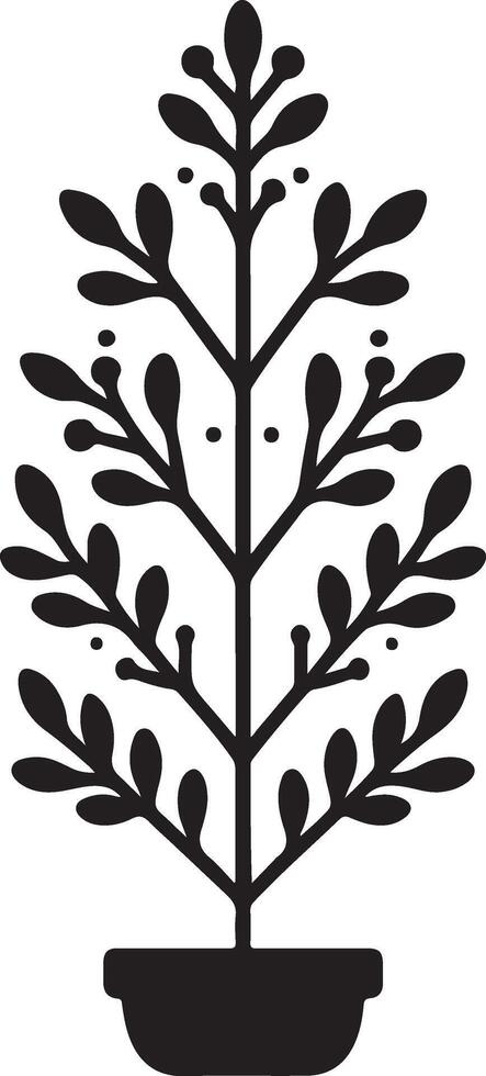simple tree decor silhouette image vector