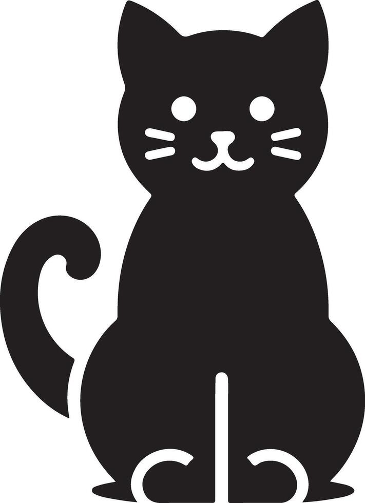 Cat silhouette. Black cat silhouette. Kitten silhouette vector
