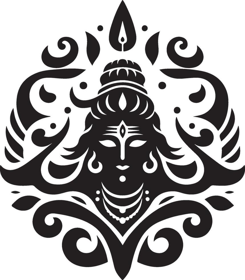 Lord Shiva face silhouette illustration vector