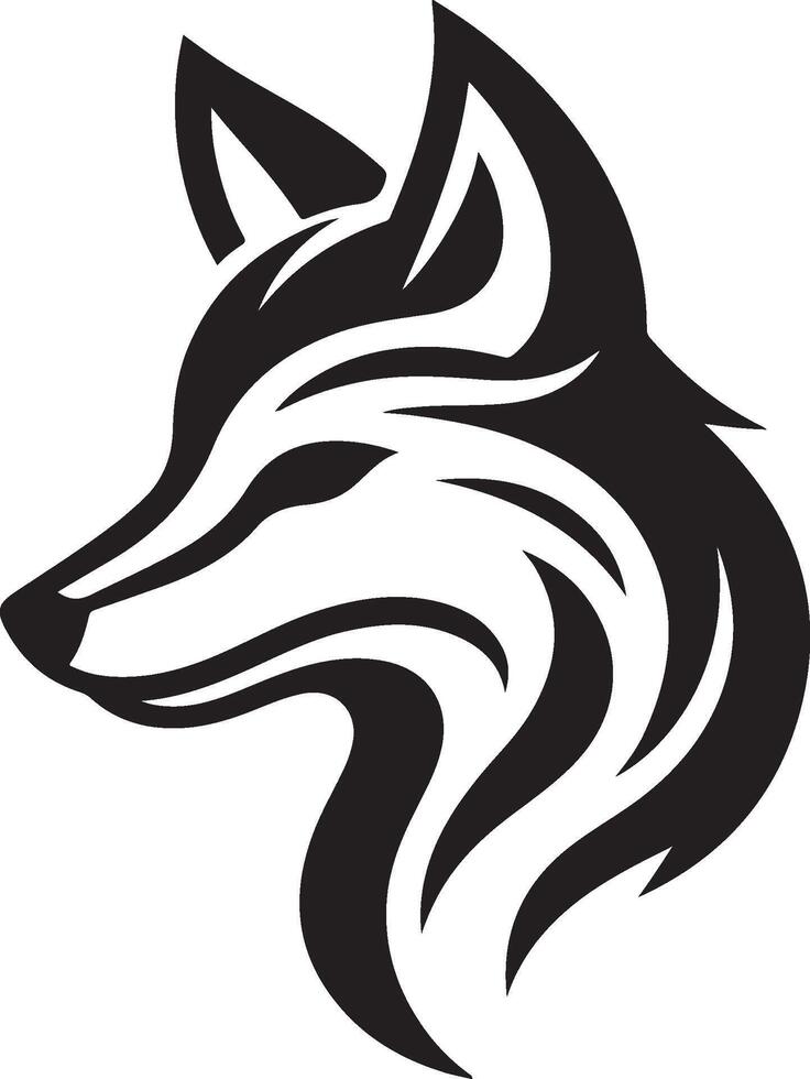 fox head illustration silhouette design vector