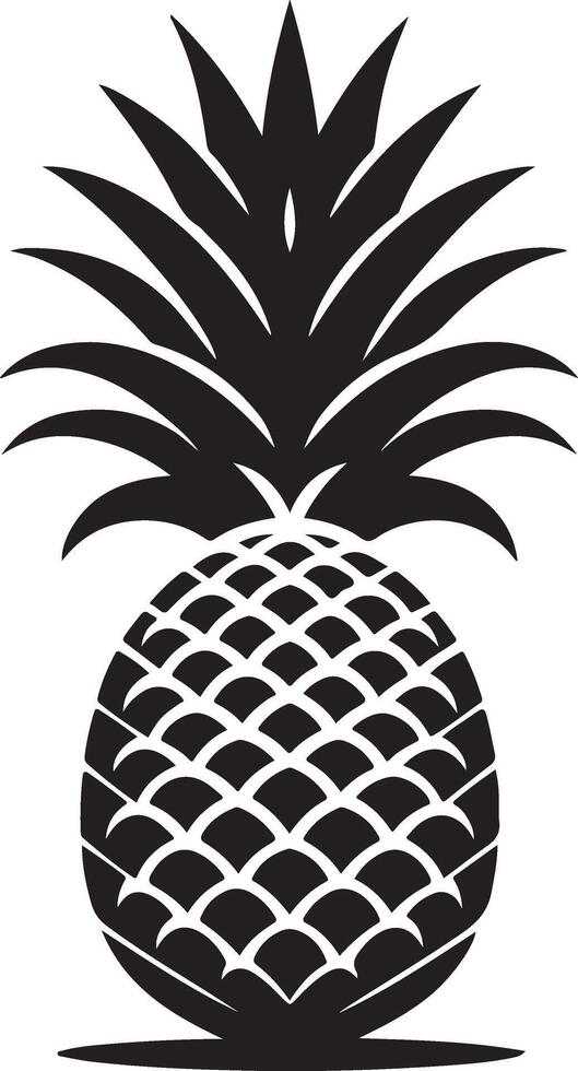 Pineapple with leaf icon. Tropical fruit isolated on white background. Symbol of food, sweet, exotic and summer, vitamin, healthy. Nature logo dessert. Flat concept vector