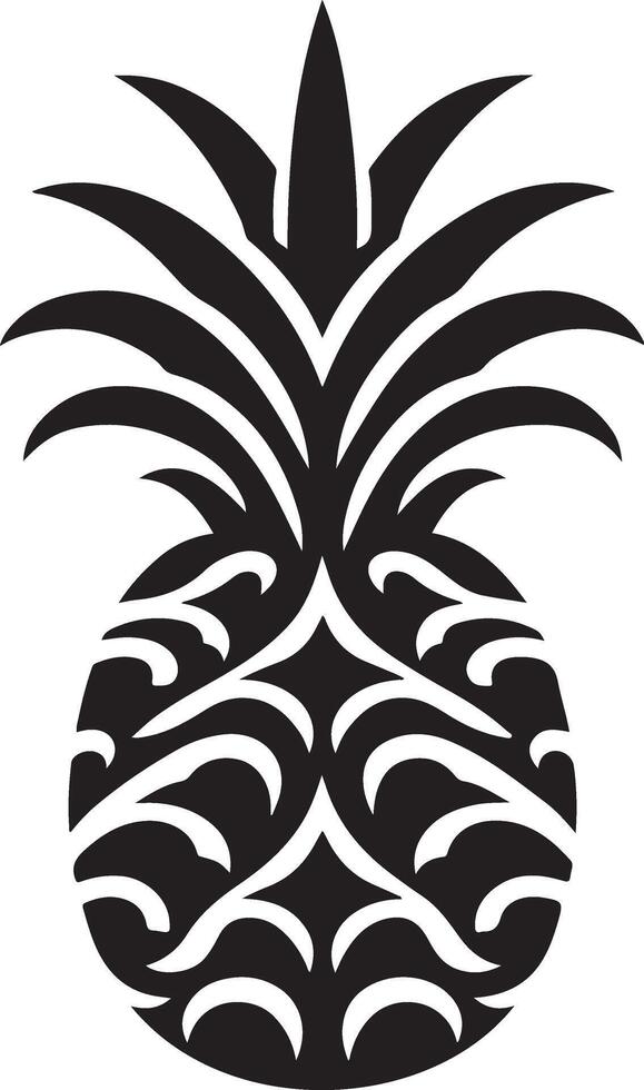 Pineapple with leaf icon. Tropical fruit isolated on white background. Symbol of food, sweet, exotic and summer, vitamin, healthy. Nature logo dessert. Flat concept vector