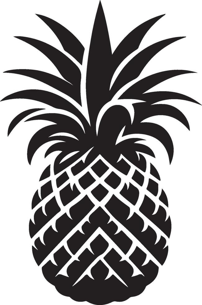 Pineapple with leaf icon. Tropical fruit isolated on white background. Symbol of food, sweet, exotic and summer, vitamin, healthy. Nature logo dessert. Flat concept vector