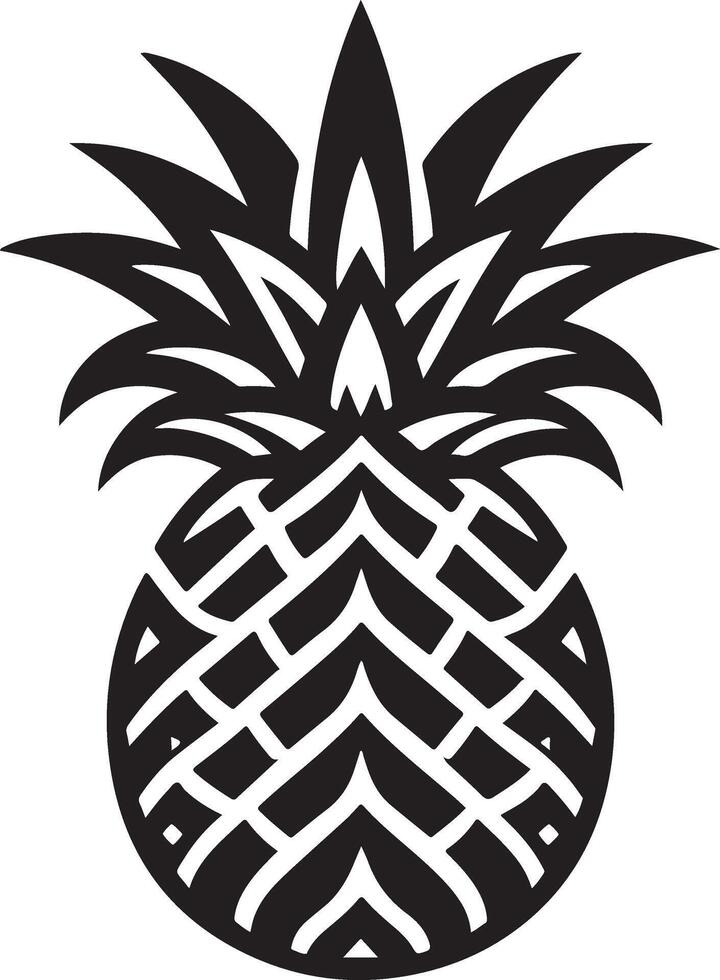 Pineapple with leaf icon. Tropical fruit isolated on white background. Symbol of food, sweet, exotic and summer, vitamin, healthy. Nature logo dessert. Flat concept vector