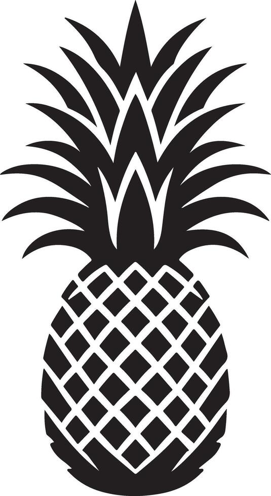Pineapple with leaf icon. Tropical fruit isolated on white background. Symbol of food, sweet, exotic and summer, vitamin, healthy. Nature logo dessert. Flat concept vector