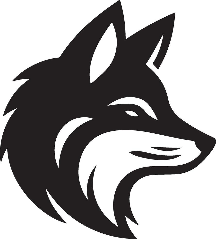 fox head illustration silhouette design vector