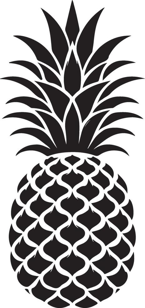 Pineapple with leaf icon. Tropical fruit isolated on white background. Symbol of food, sweet, exotic and summer, vitamin, healthy. Nature logo dessert. Flat concept vector
