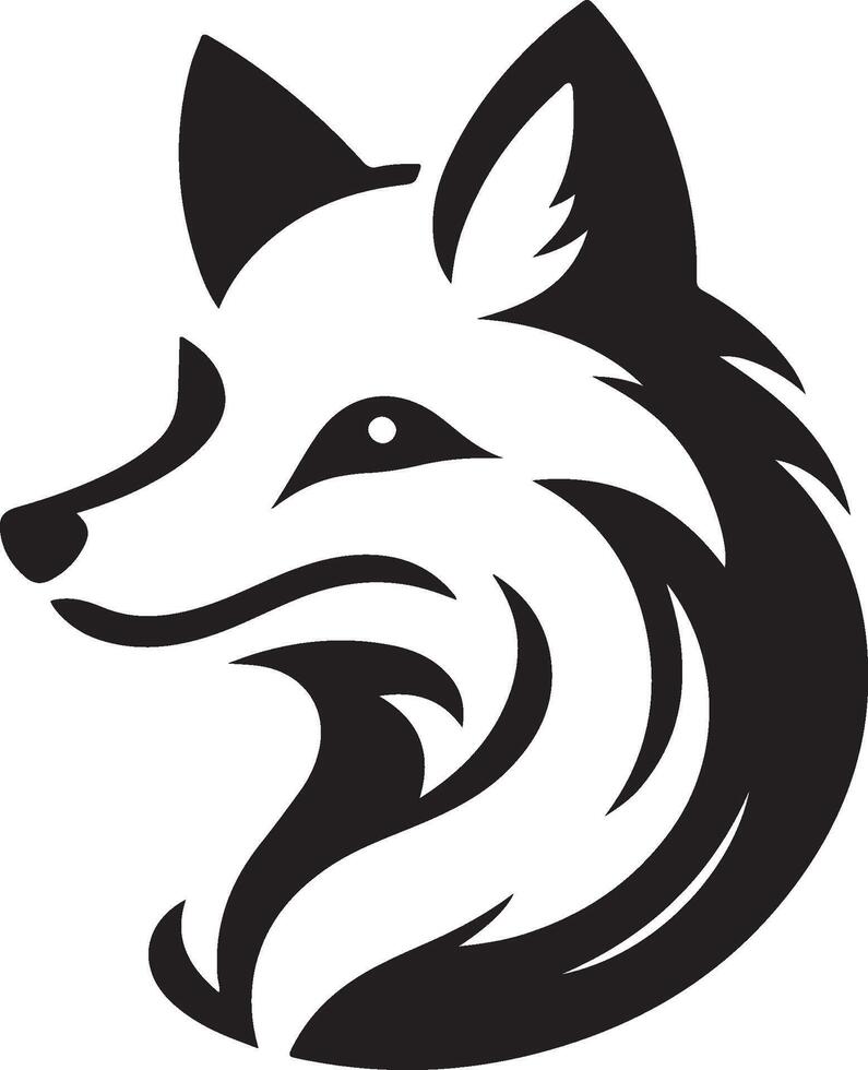 fox head illustration silhouette design vector