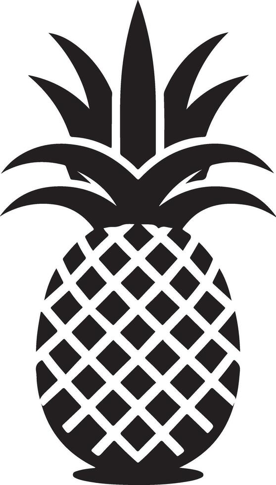 Pineapple with leaf icon. Tropical fruit isolated on white background. Symbol of food, sweet, exotic and summer, vitamin, healthy. Nature logo dessert. Flat concept vector