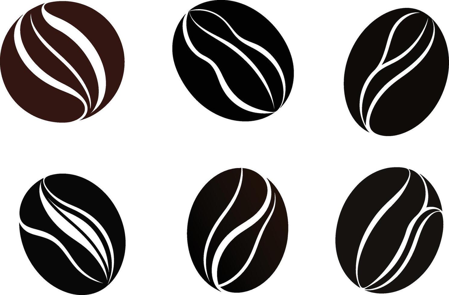 Set of coffee bean silhouette illustration design vector