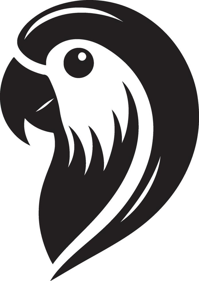 Parrot silhouette. Parakeet silhouette art white background. silhouette of a budgerigar parrot isolated on a white background. Side view, logo, icon. vector