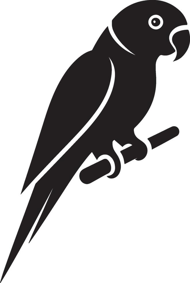Parrot silhouette. Parakeet silhouette art white background. silhouette of a budgerigar parrot isolated on a white background. Side view, logo, icon. vector