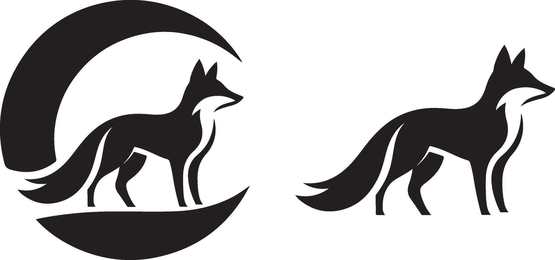 fox silhouette, on white background, isolated vector