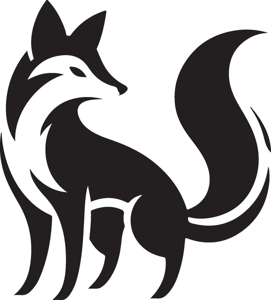 fox silhouette, on white background, isolated vector
