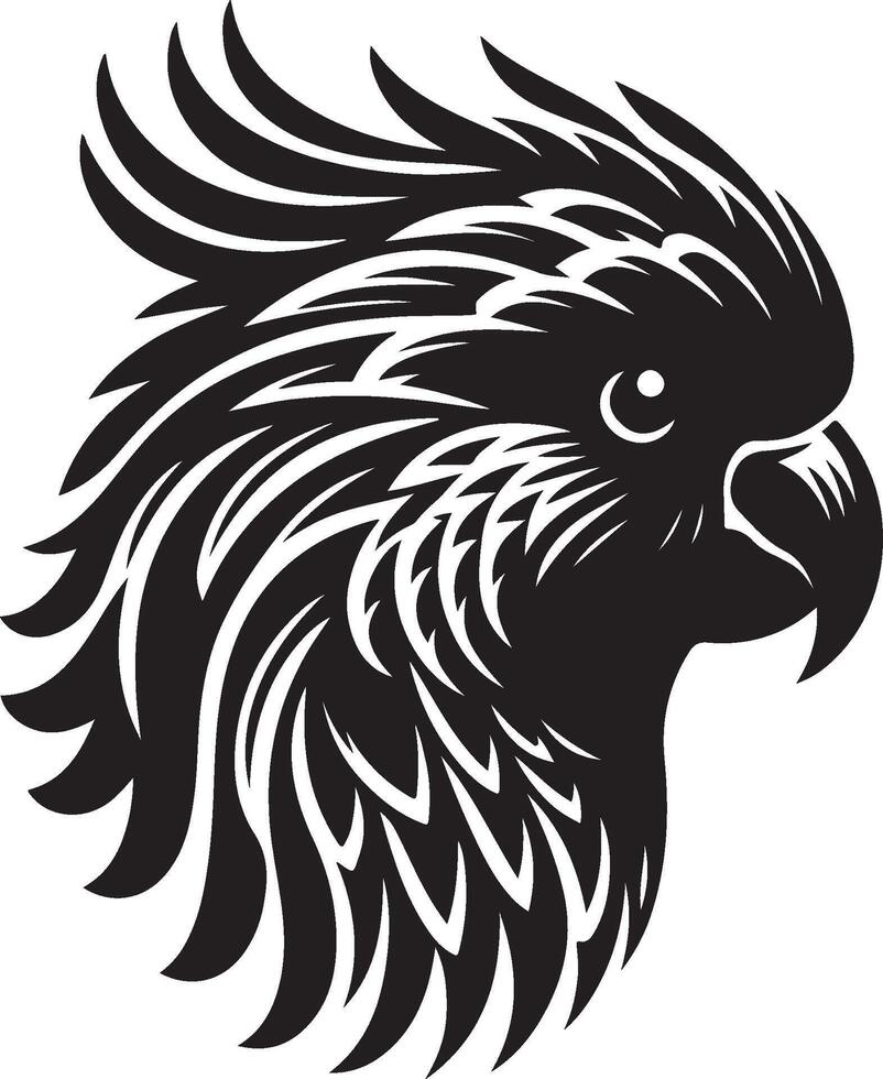 Parrot silhouette. Parakeet silhouette art white background. silhouette of a budgerigar parrot isolated on a white background. Side view, logo, icon. vector