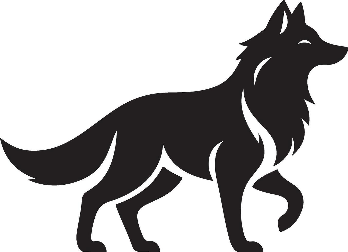 fox silhouette, on white background, isolated vector