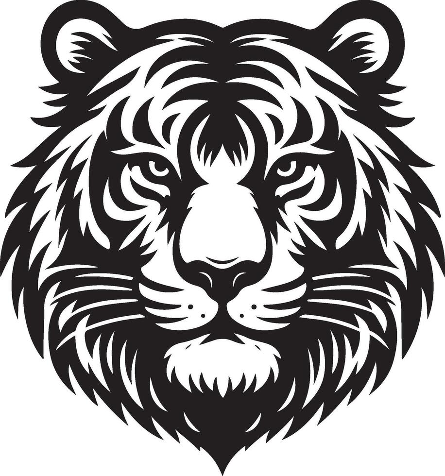 Tiger head logo illustration minimalistic shape vector