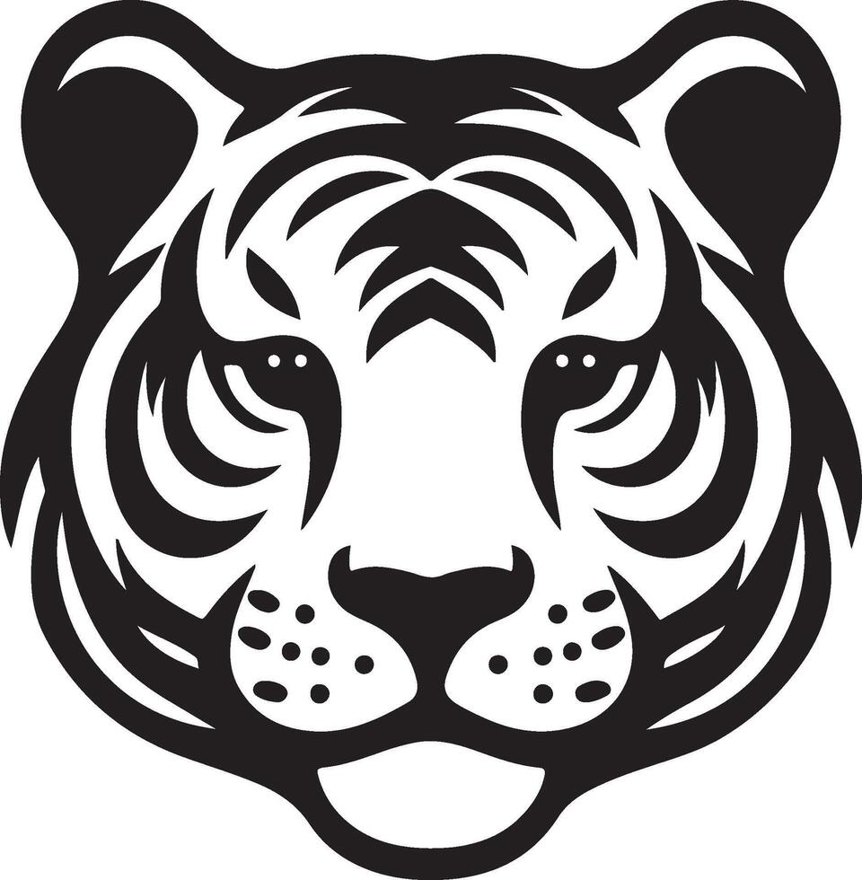 Tiger head logo illustration minimalistic shape vector