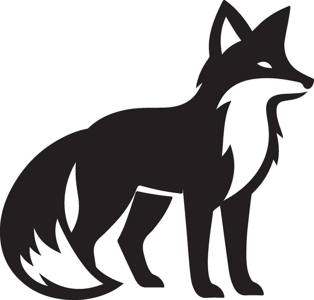 fox silhouette, on white background, isolated vector