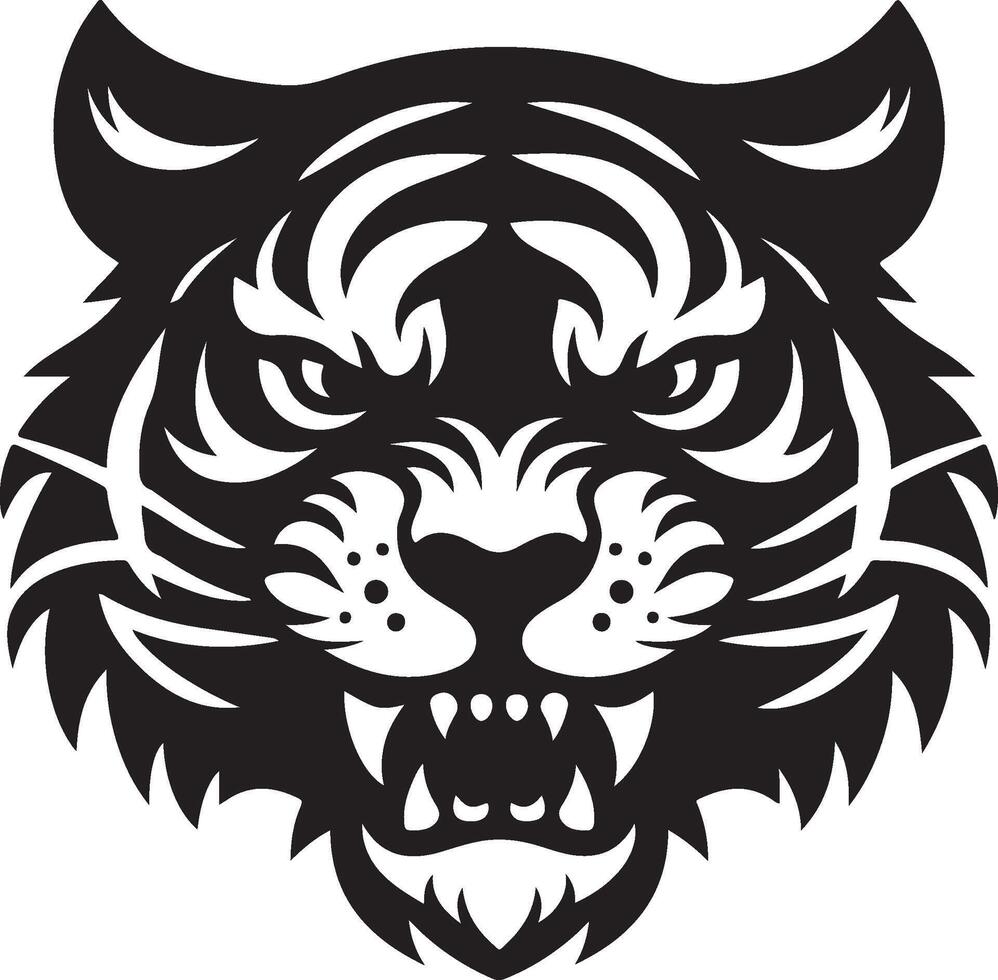 Tiger head logo illustration minimalistic shape vector
