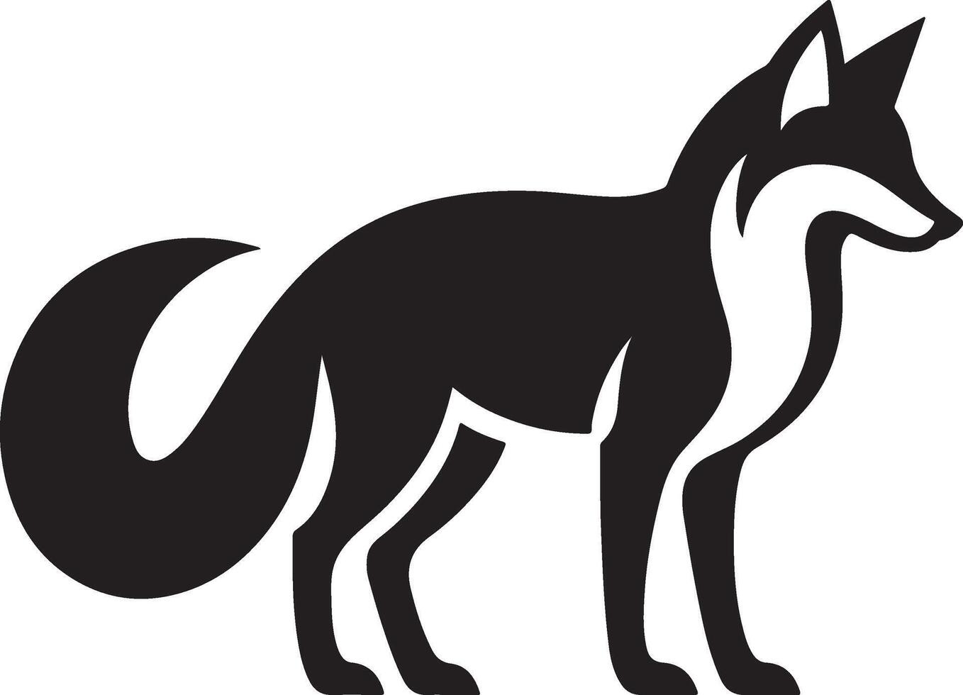 fox silhouette, on white background, isolated vector