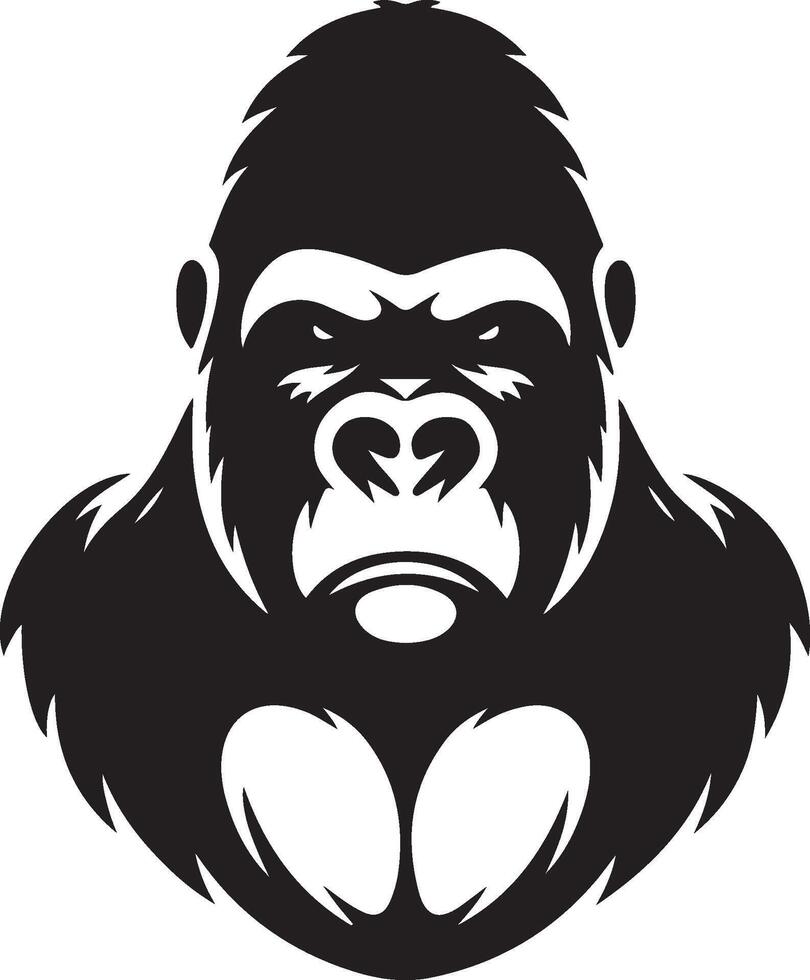 Gorilla Silhouette Illustration White Background vector