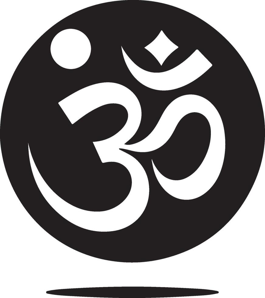 Om - Aum - symbol of Hinduism flat icon silhouette vector
