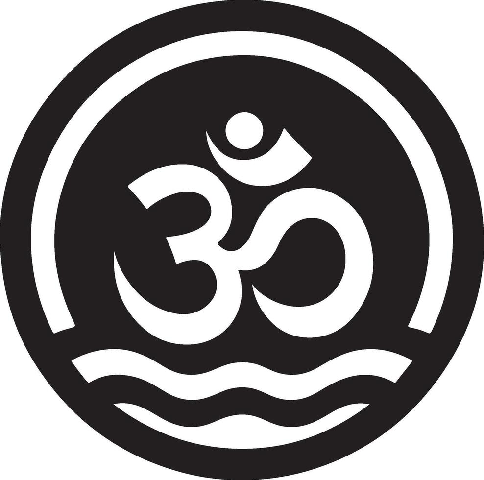 Om - Aum - symbol of Hinduism flat icon silhouette vector