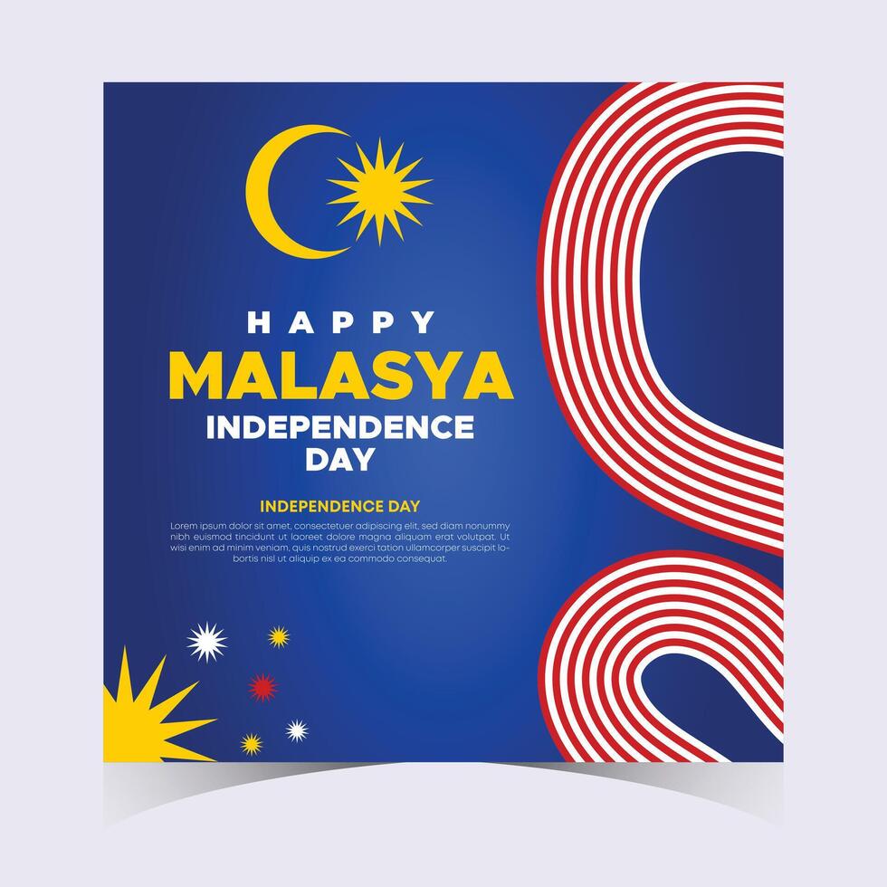 Creative Malaysia Independence Day Design with Flag, Map, and Red Stripes vector