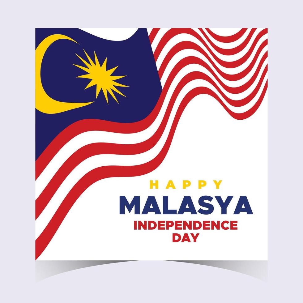 Malaysia Independence Day with Flag, Yellow Sun Motif, and Red and White Stripes vector