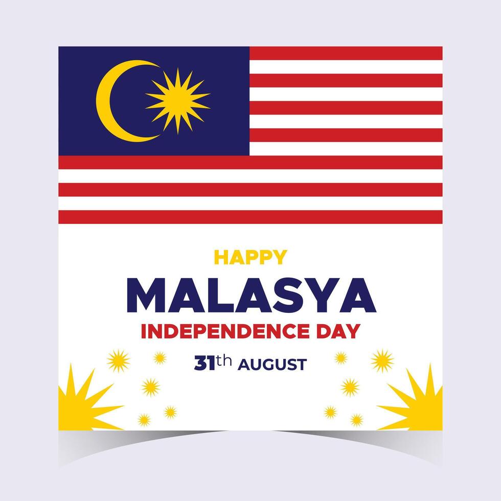 Malaysia Independence Day with Flag, Red and White Stripes, and Yellow Sun Motif vector