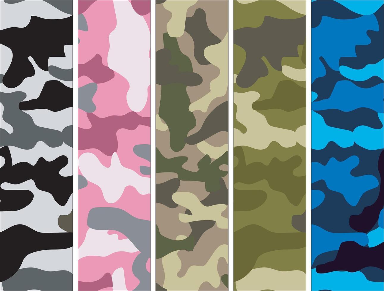 camouflage military seamless pattern set vector
