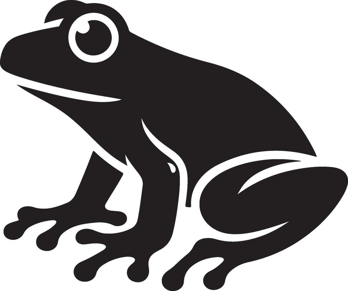 Tree frog silhouette on a white background vector
