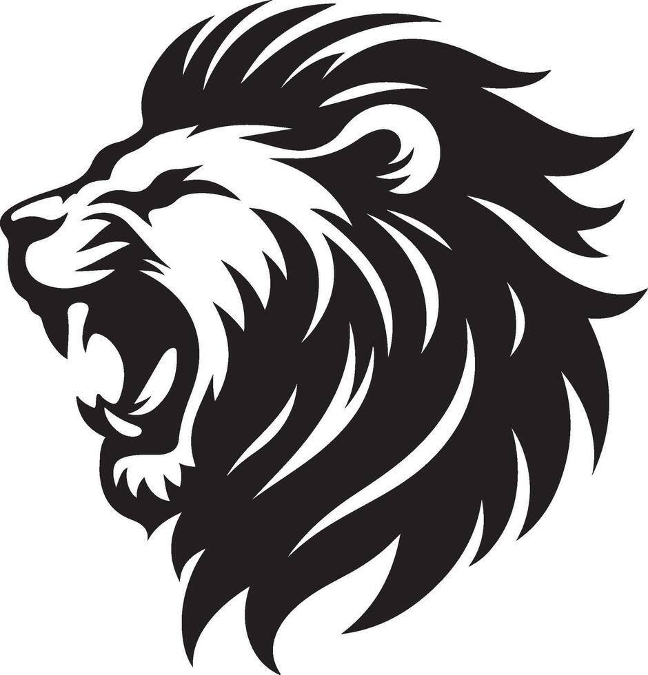 lion face logo art light illustration vector