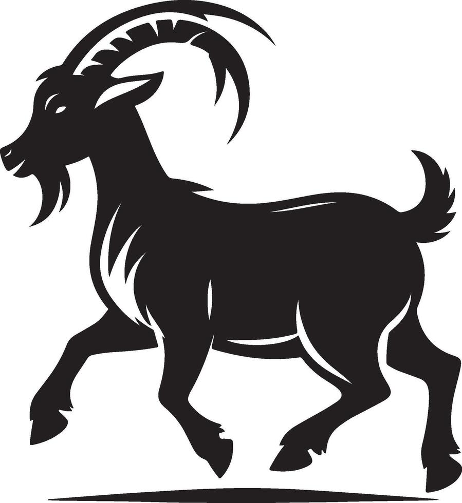 Stand goat on rock logo design inspiration vector