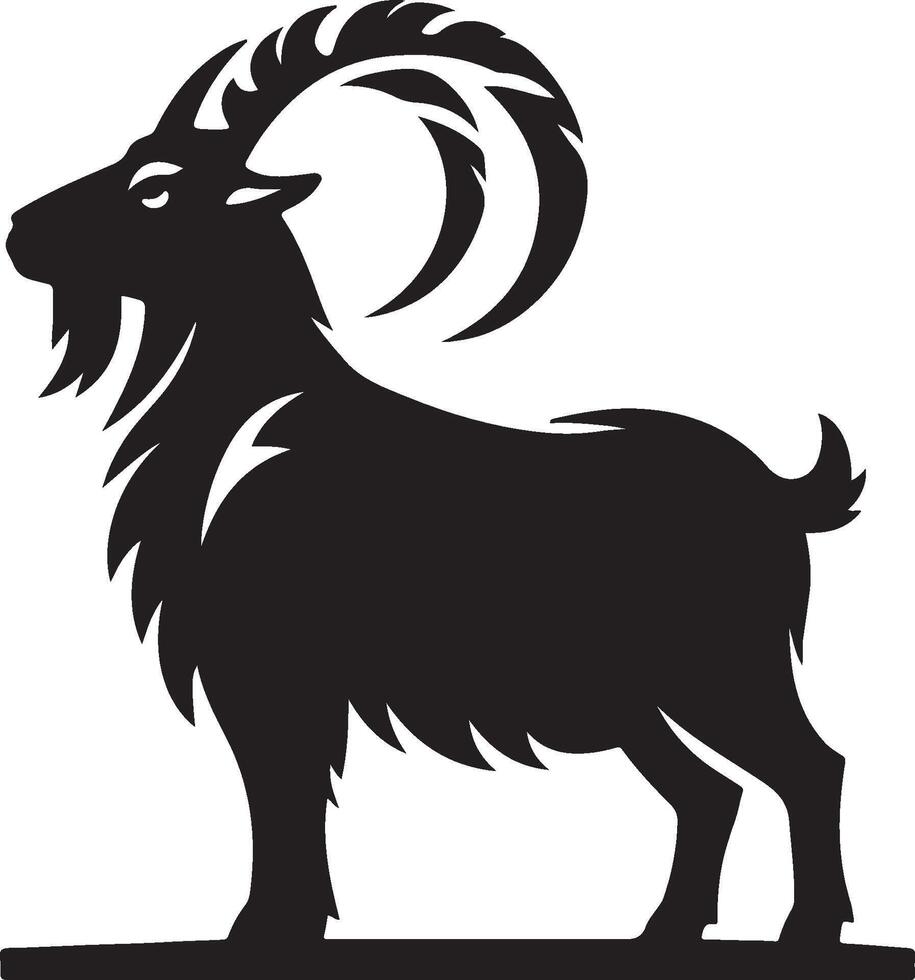Goat standing silhouette vector