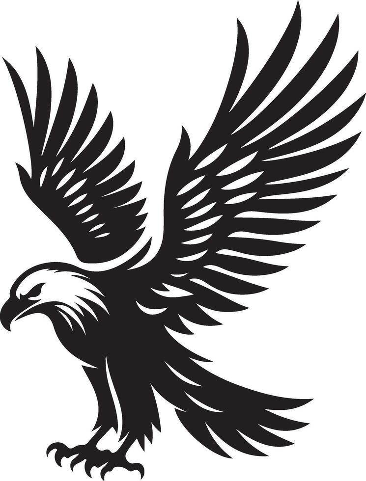 eagle head illustration black silhouette profile vector
