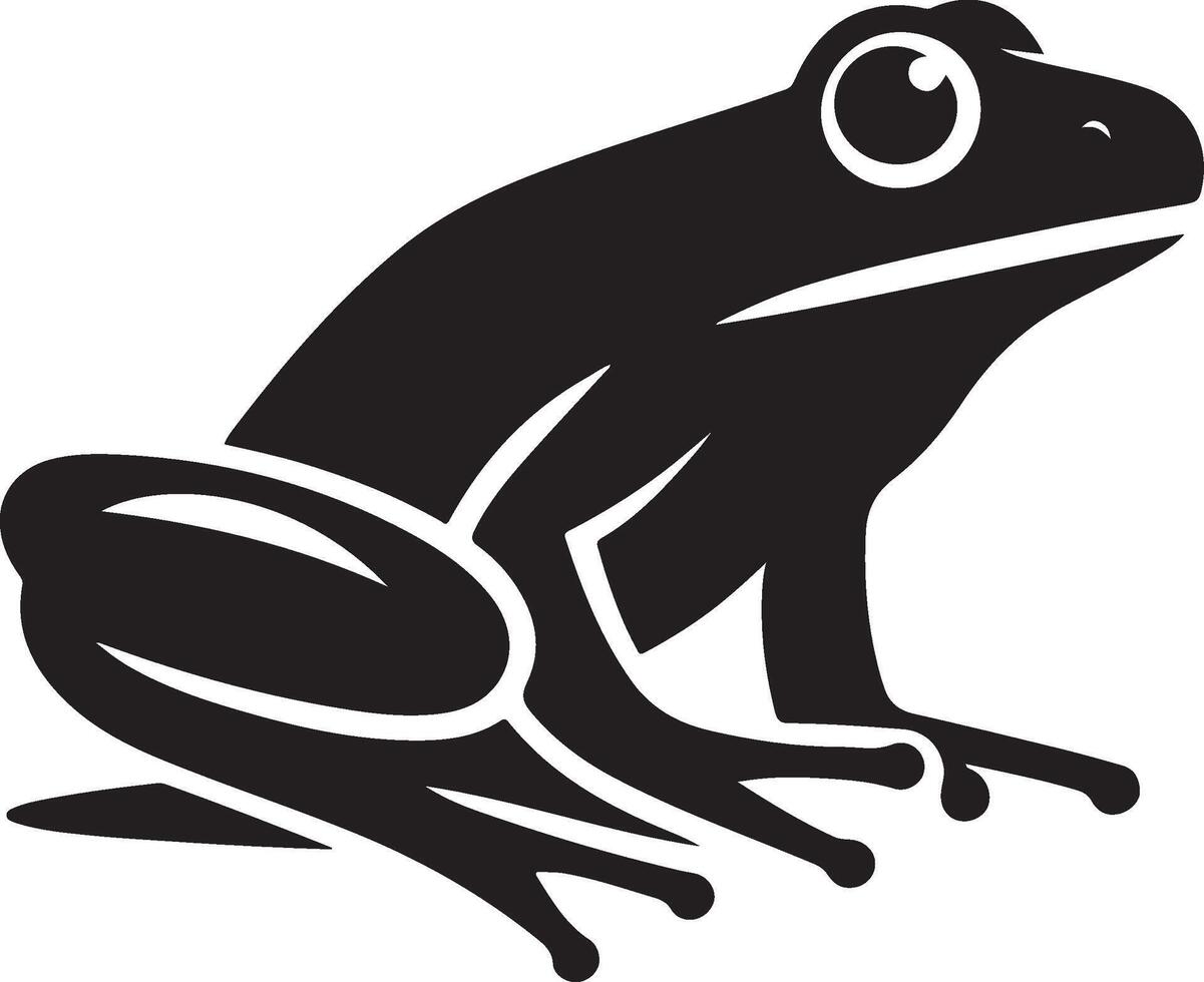 drawn black silhouettes of tree frog vector