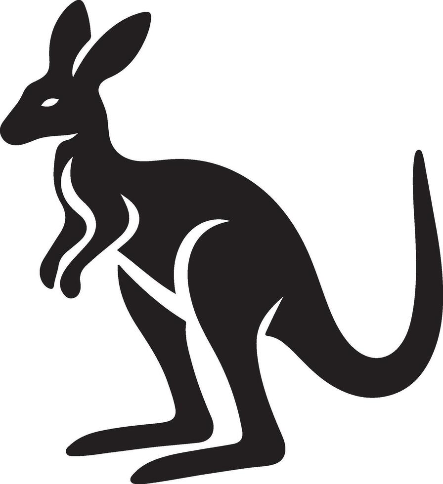 Kangaroo silhouette,Kangaroo illustration, Kangaroo isolated on white background vector