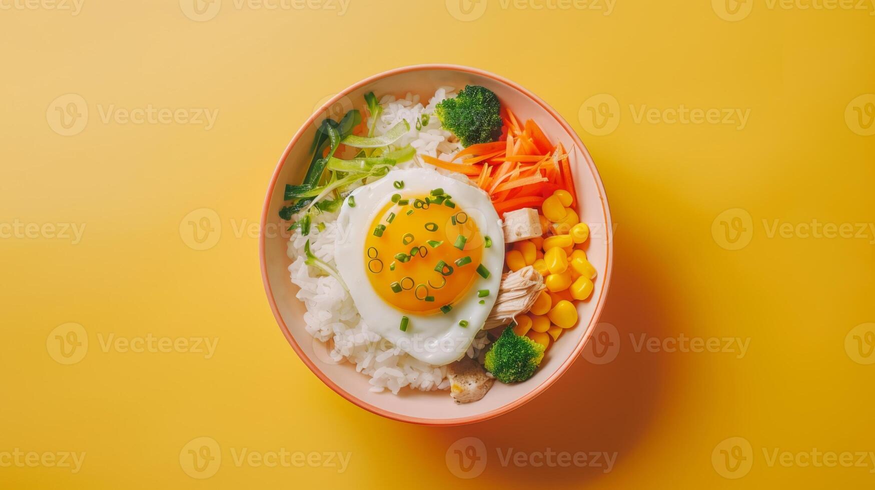 Chicken katsu sesame rice bowl meal plant for lunch on school photo