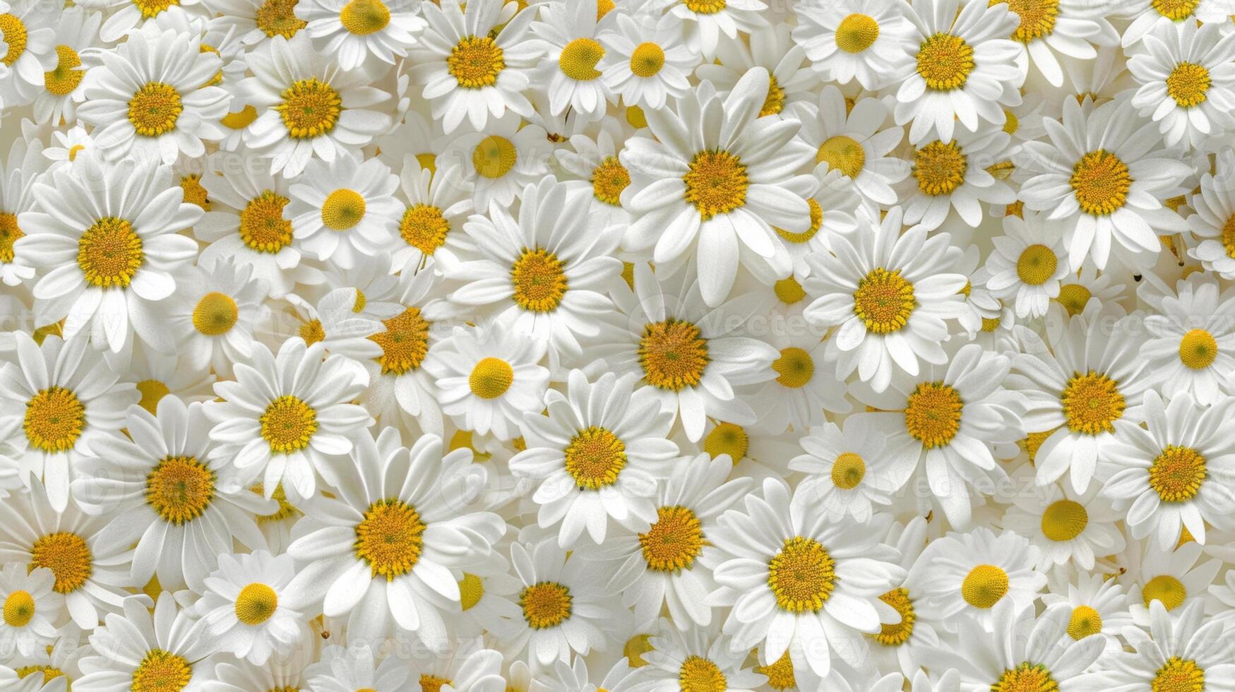 White chamomile flower pattern seamless wallpaper background photo