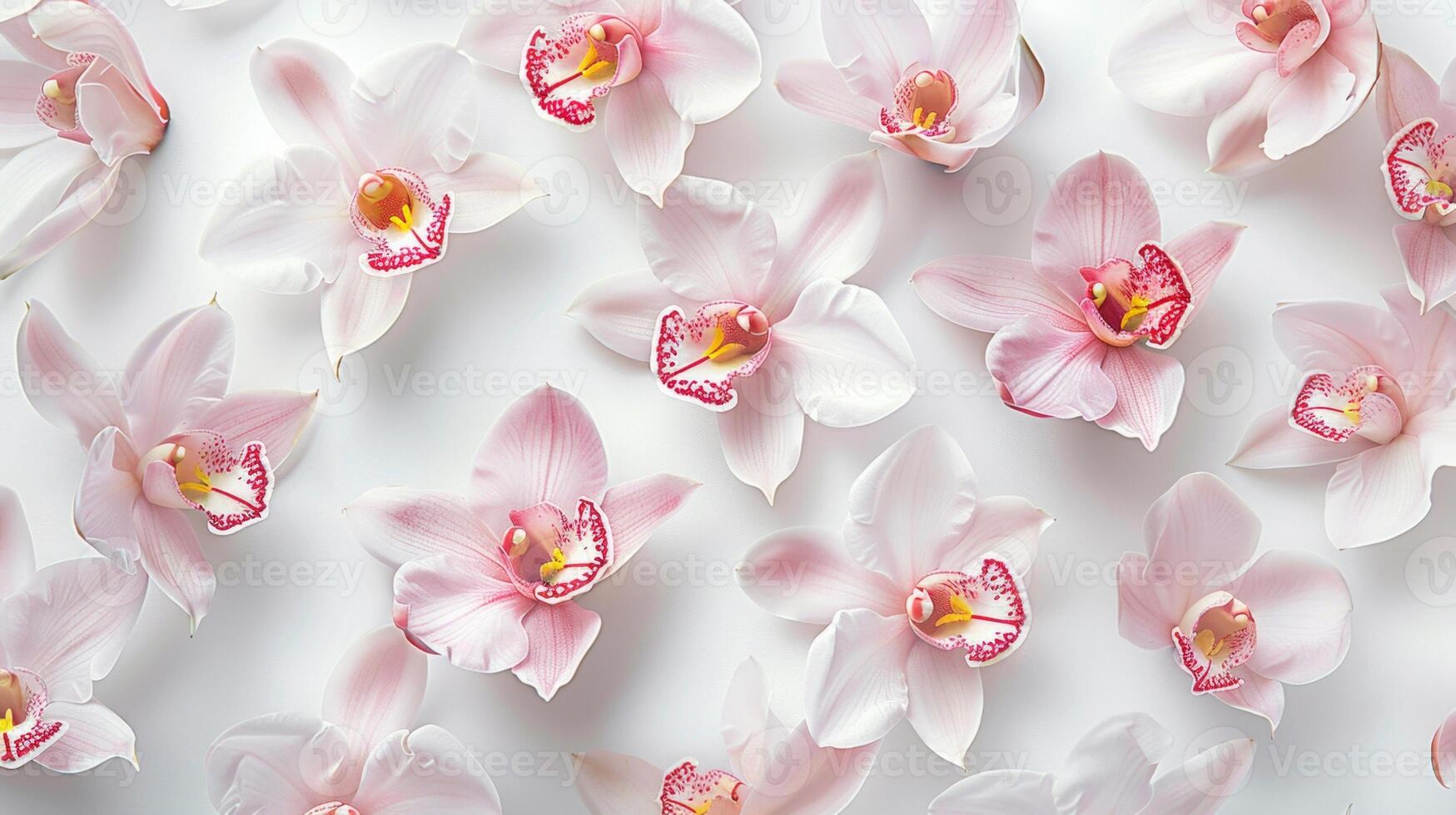 Orchid flower pattern seamless romantic wallpaper background photo