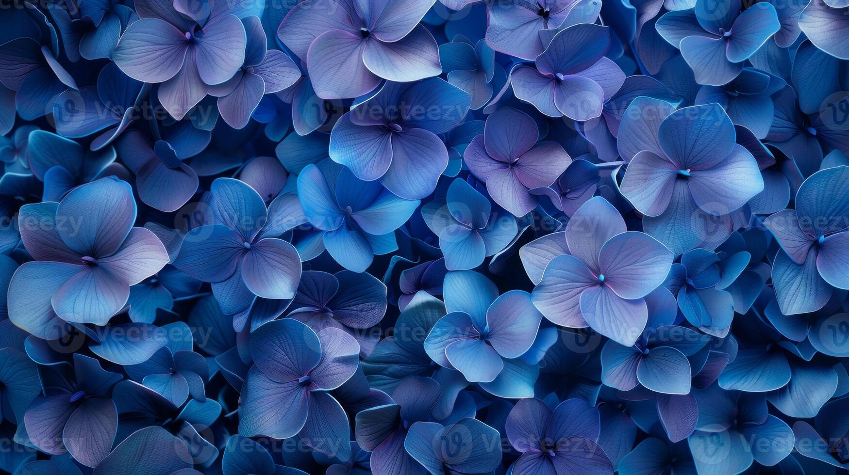 Hydrangea blue flower pattern textile print wallpaper background photo