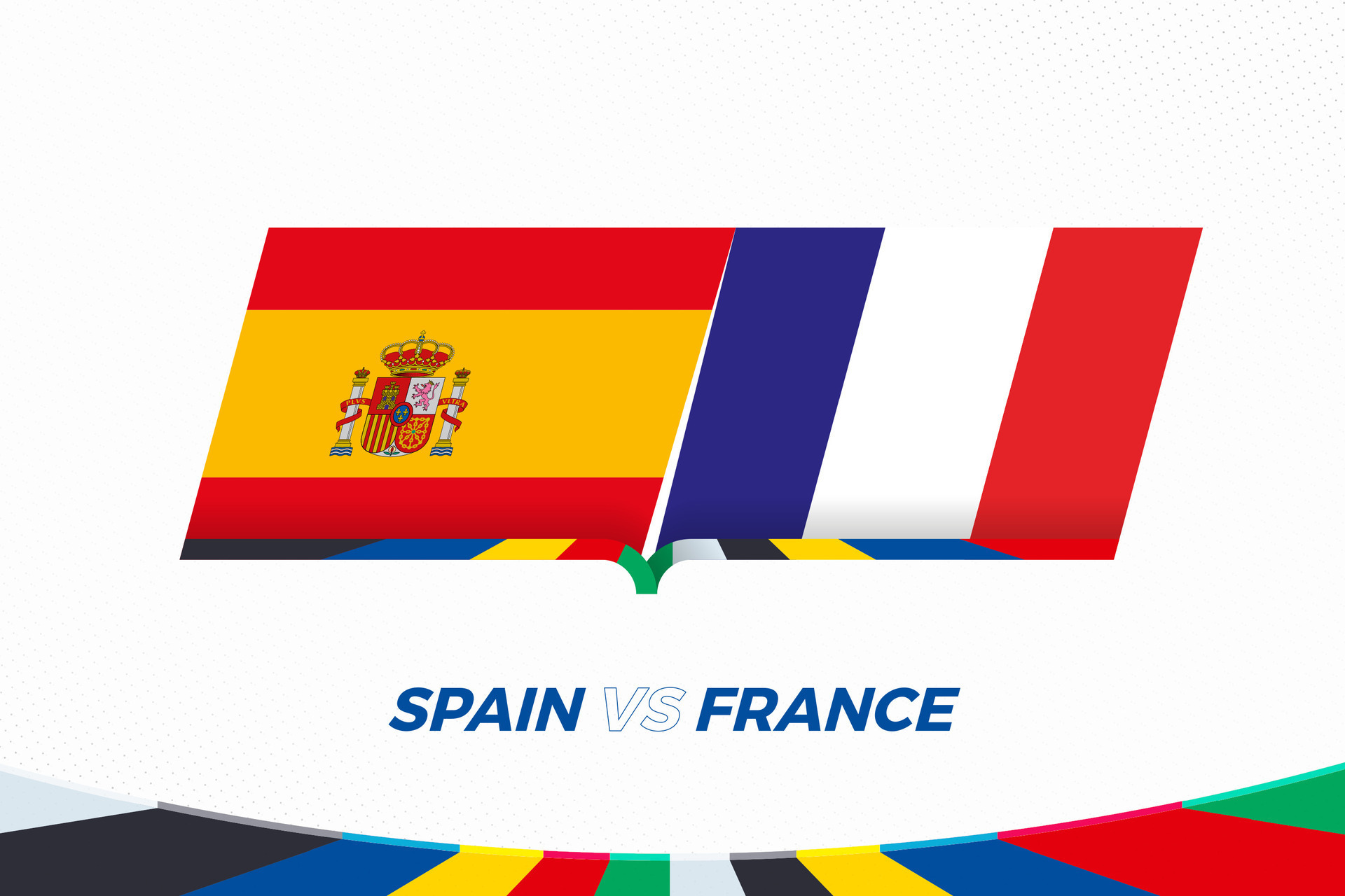 España vs Francia en fútbol americano competencia, semifinales. versus icono en fútbol americano