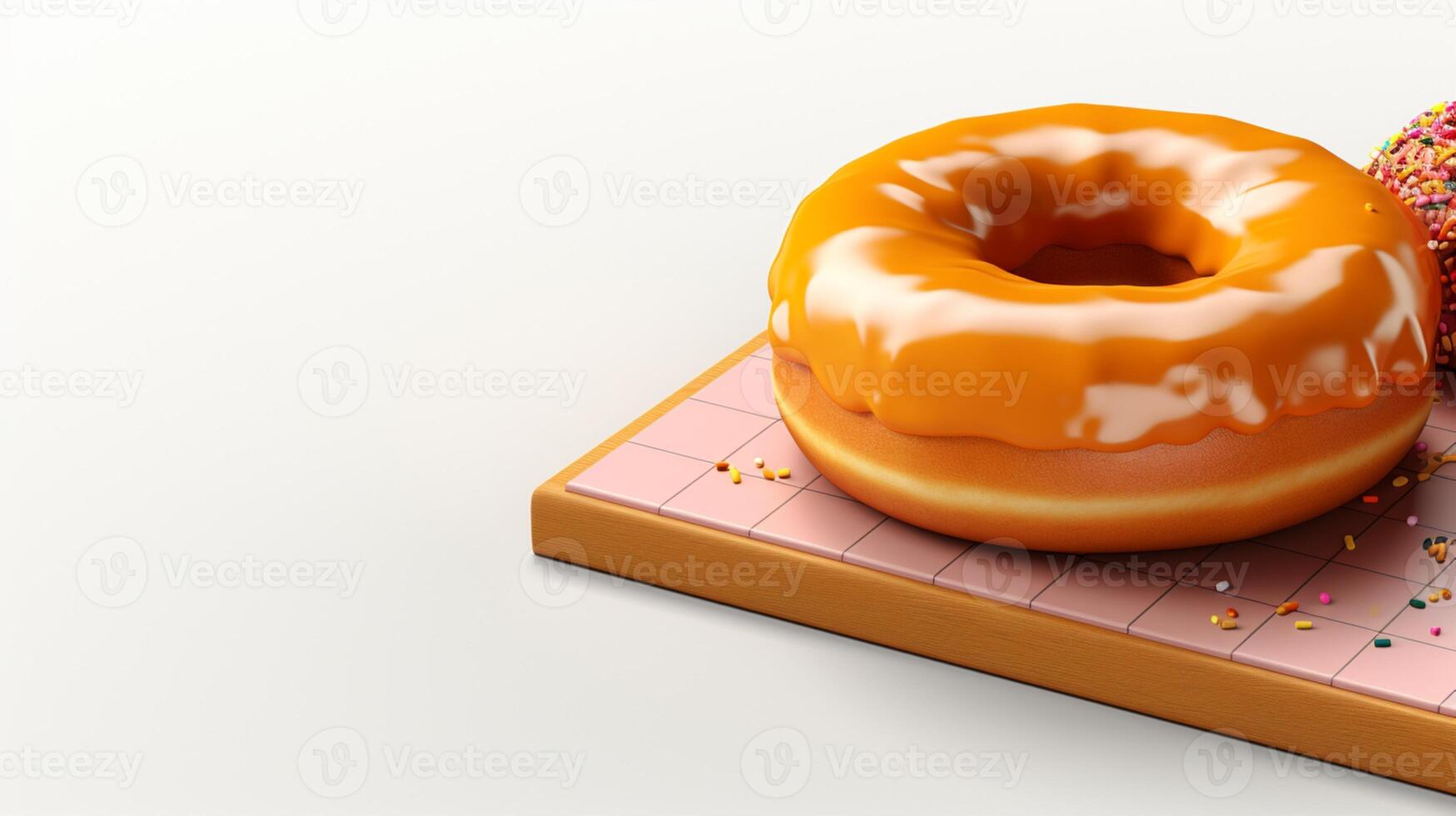 Pastry donut with brown caramel creamy topping photo