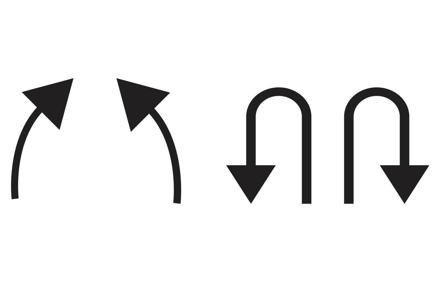 Black arrows. Turn Right and left signs. illustration isolated on white background vector