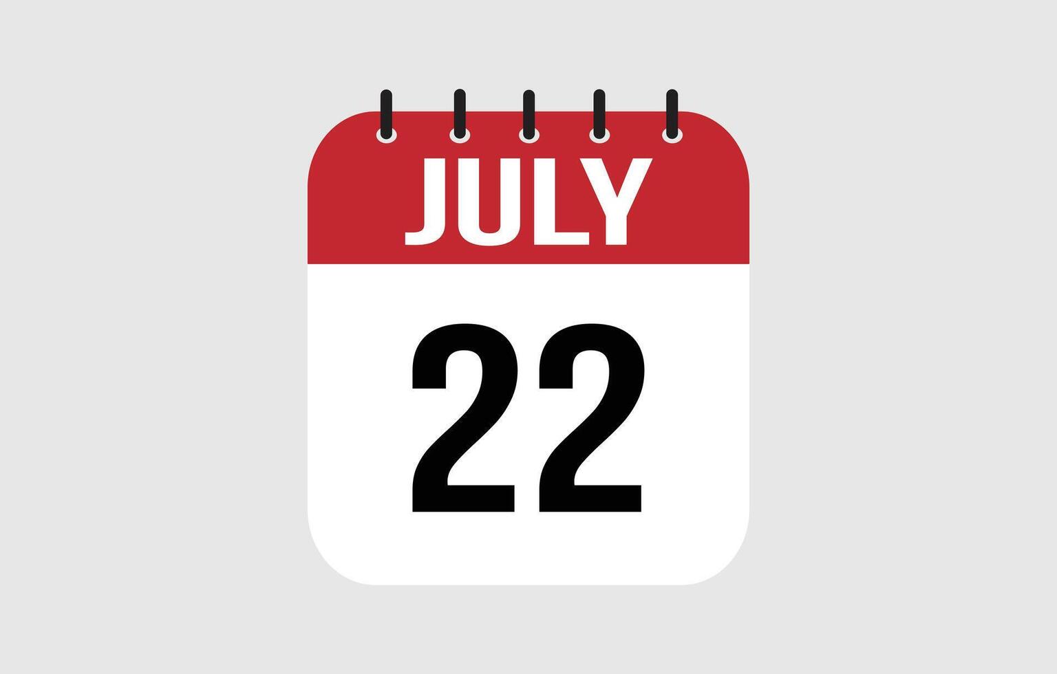 22 July Calendar. July Calendar Illustration. 47426646 Vector Art ...