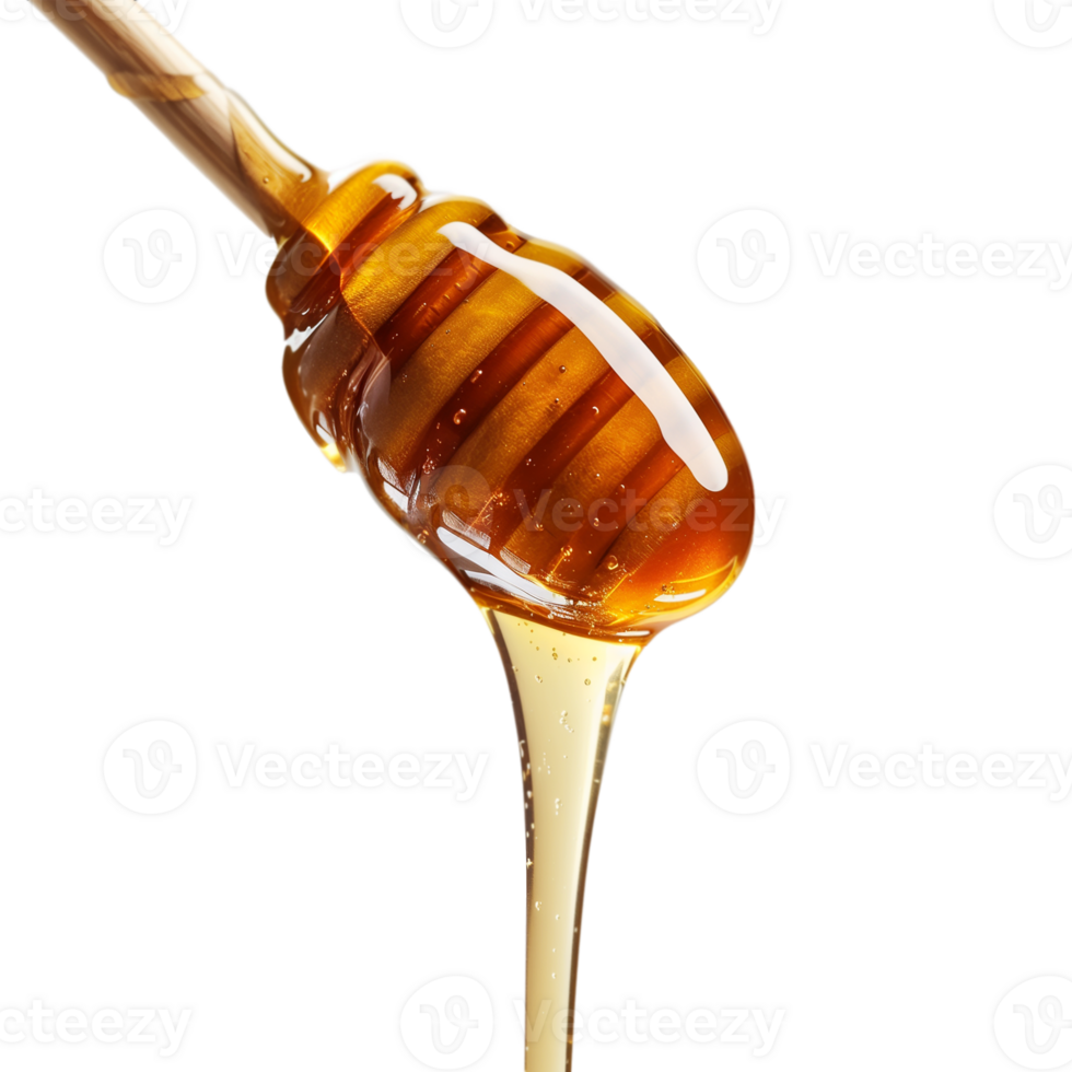 Dripping Honey from Dipper on Transparent Background png